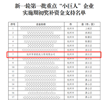 華新機(jī)電晉升國(guó)家重點(diǎn)“小巨人”啦！